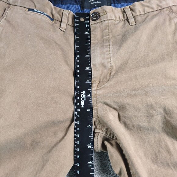 Scotch & Soda Mott Chino Pants Men W29 L32 Slim Fit Stretch Khaki Brown - Picture 3 of 12